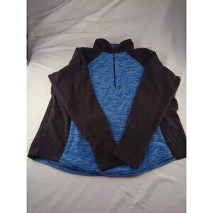 Women's St Johns Bay Blue Black Active Wear Jacket 3/4 Zip Size PXL